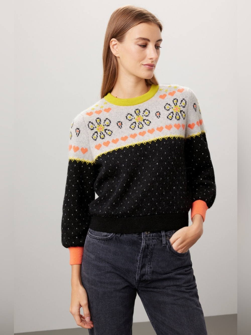 kate spade new york Embroidered Fair Isle Sweater
